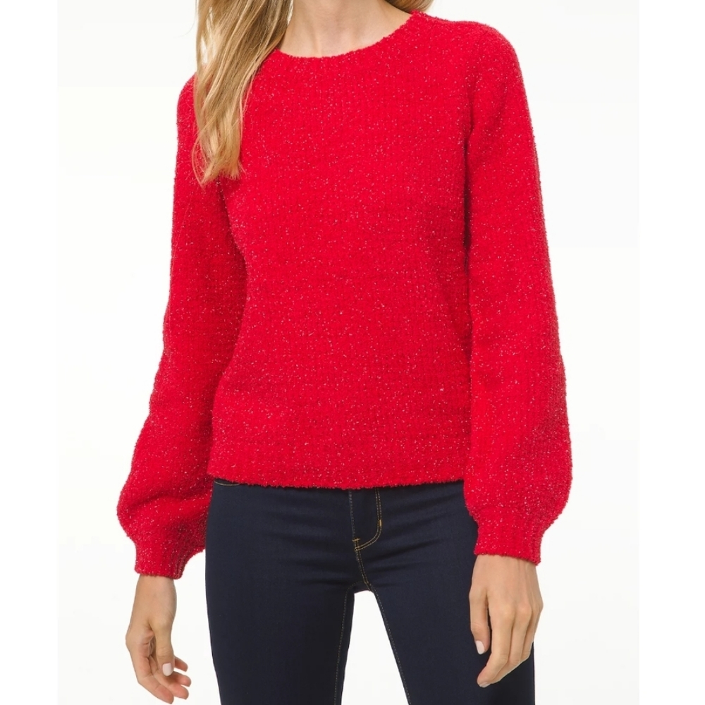 MICHAEL KORS CRIMSON METALLIC CREW NECK SWEATER Size X-LARGE